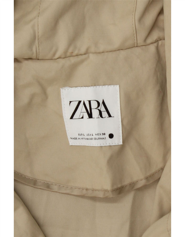 Zara Γυναικείο Μπουφάν Parka με κουκούλα Oversized UK 16 Large Beige