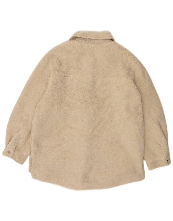 Topshop Γυναικείο Μπουφάν Fleece Oversized UK 10 Small Beige Polyester