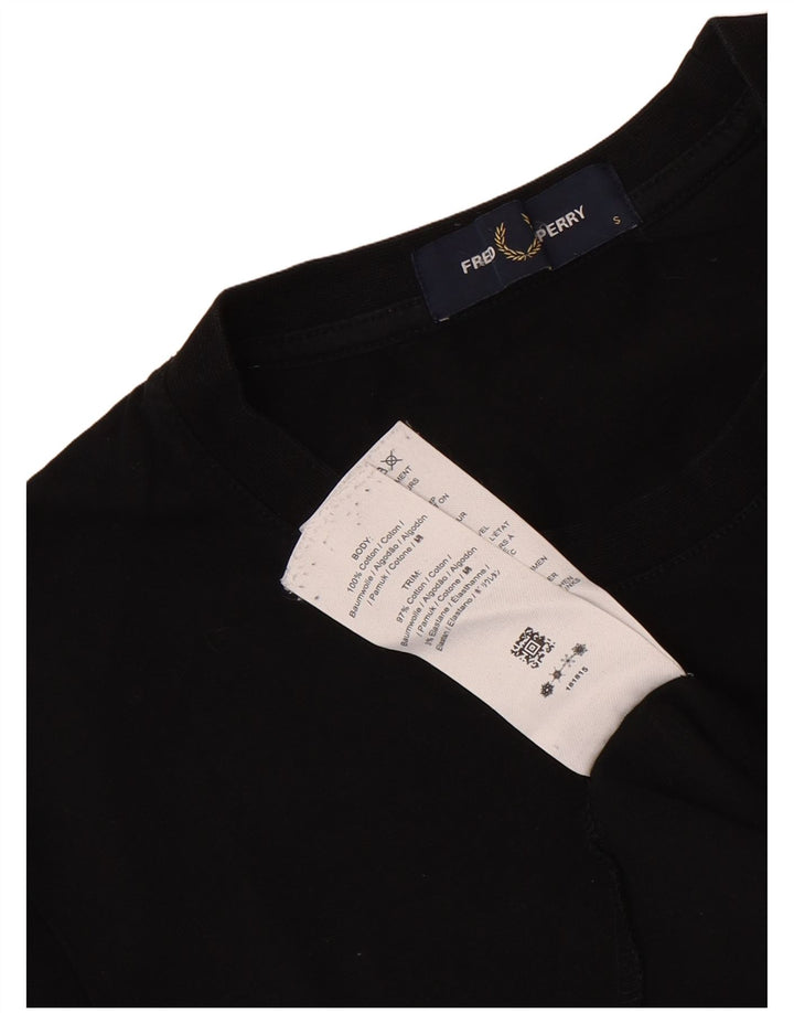 Fred Perry Ανδρικό γραφικό T-Shirt Top Μικρό μαύρο βαμβακερό