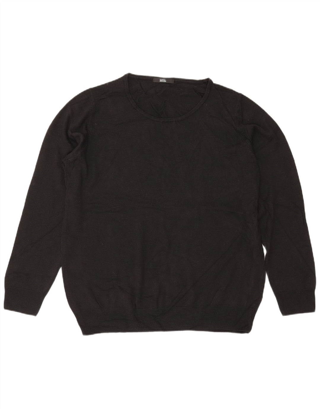 MARKS & SPENCER Γυναικείο πουλόβερ με λαιμόκοψη μεγάλου μεγέθους UK 18 XL μαύρο