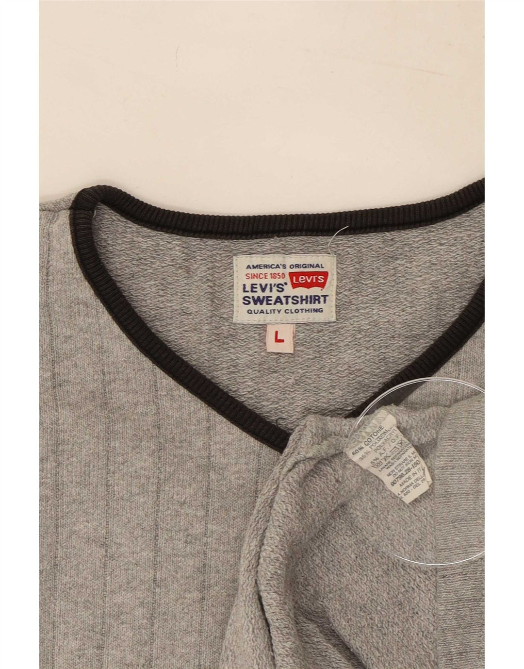 Ανδρικό πουλόβερ Levi's V-Neck Jumper Μεγάλο Γκρι Βαμβακερό