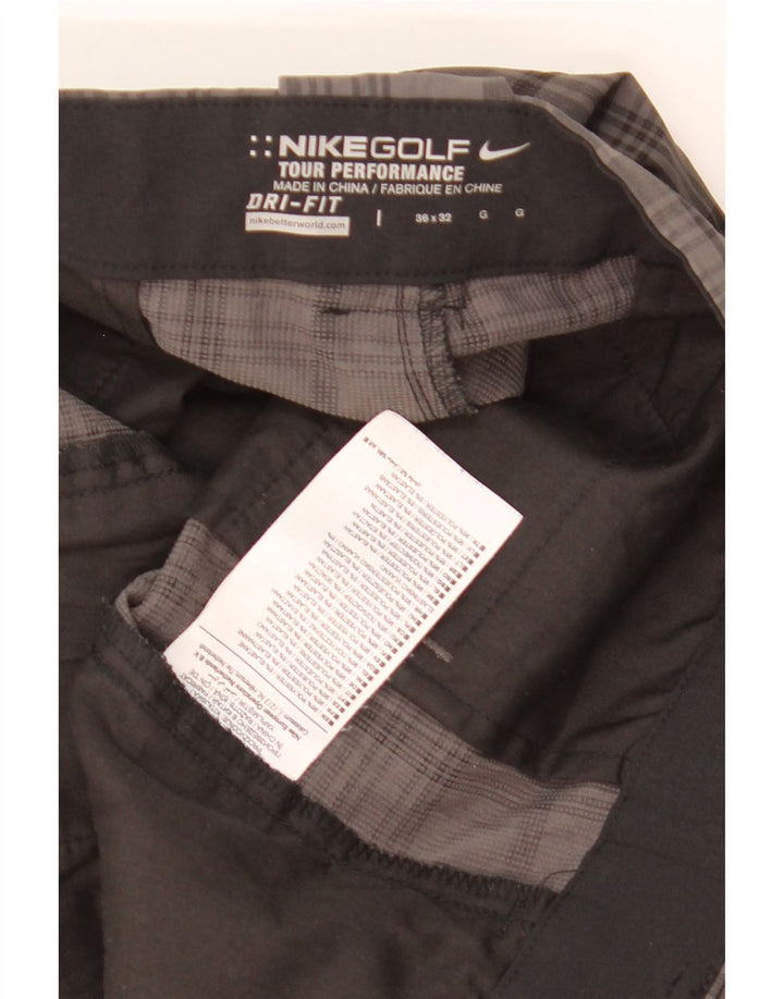 Ανδρικό NIKE Dri Fit ίσιο παντελόνι Chino W36 L32 Grey Check Polyester