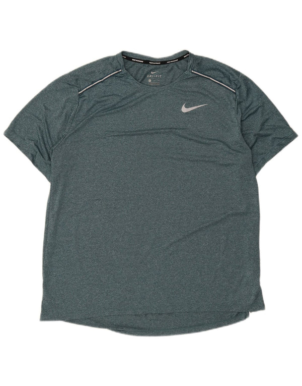 Ανδρικό μπλουζάκι για τρέξιμο Nike Top XL Sports με πράσινες ίνες πολυεστέρα