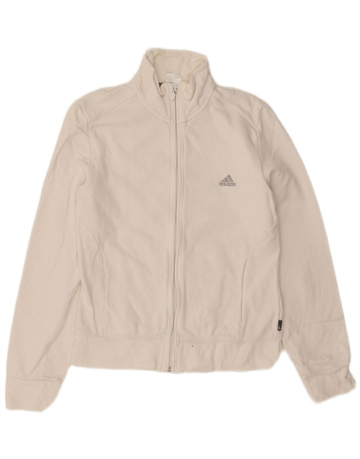 Γυναικεία αθλητική φόρμα Adidas Top Jacket UK 12 μεσαίο λευκό βαμβακερό