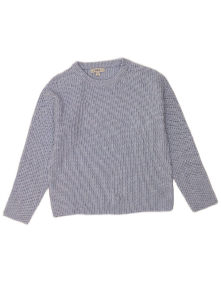Marks & Spencer Γυναικείο πουλόβερ με λαιμόκαυστο UK 10 Small Blue Polyester