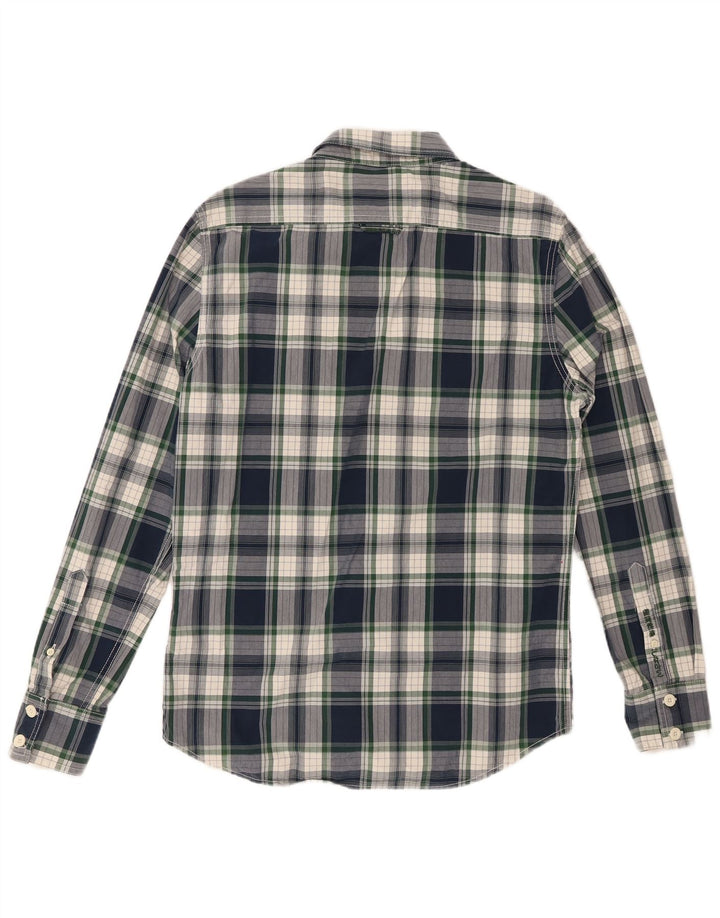 Ανδρικό πουκάμισο SUPERDRY XL Navy Blue Check Cotton