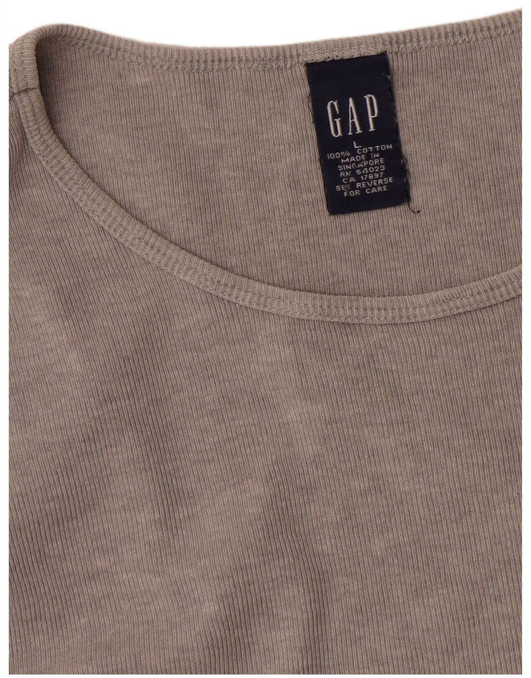 Gap Γυναικείο T-Shirt Top UK 16 Large γκρι βαμβακερό