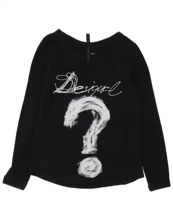 Desigual Γυναικείο τοπ μακρυμάνικο UK 14 μεσαίο μαύρο βαμβακερό