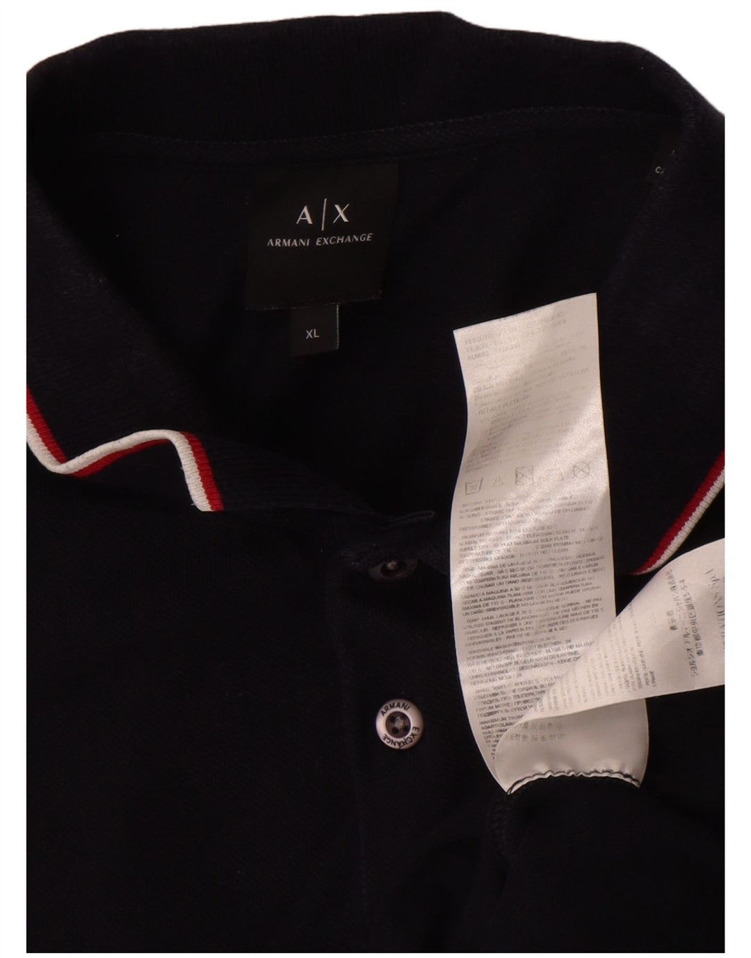 Armani Exchange Ανδρικό Πόλο Μπλουζάκι XL Μαύρο βαμβακερό