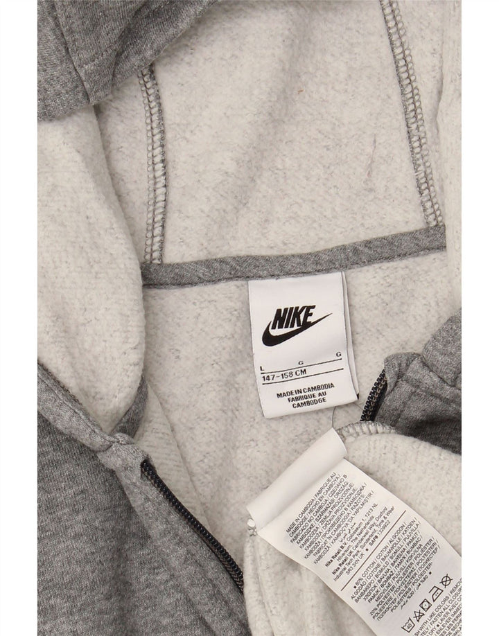 Πουλόβερ NIKE Boys Zip Hoodie 12-13 ετών μεγάλο γκρι βαμβακερό