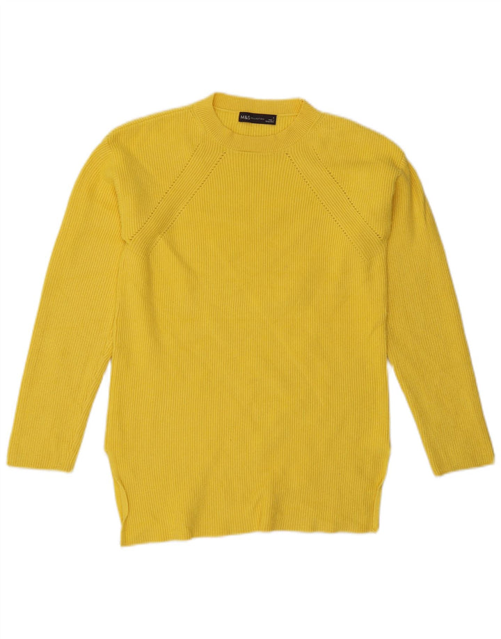 Marks & Spencer Γυναικείο πουλόβερ με λαιμόκοψη UK 10 Small Yellow