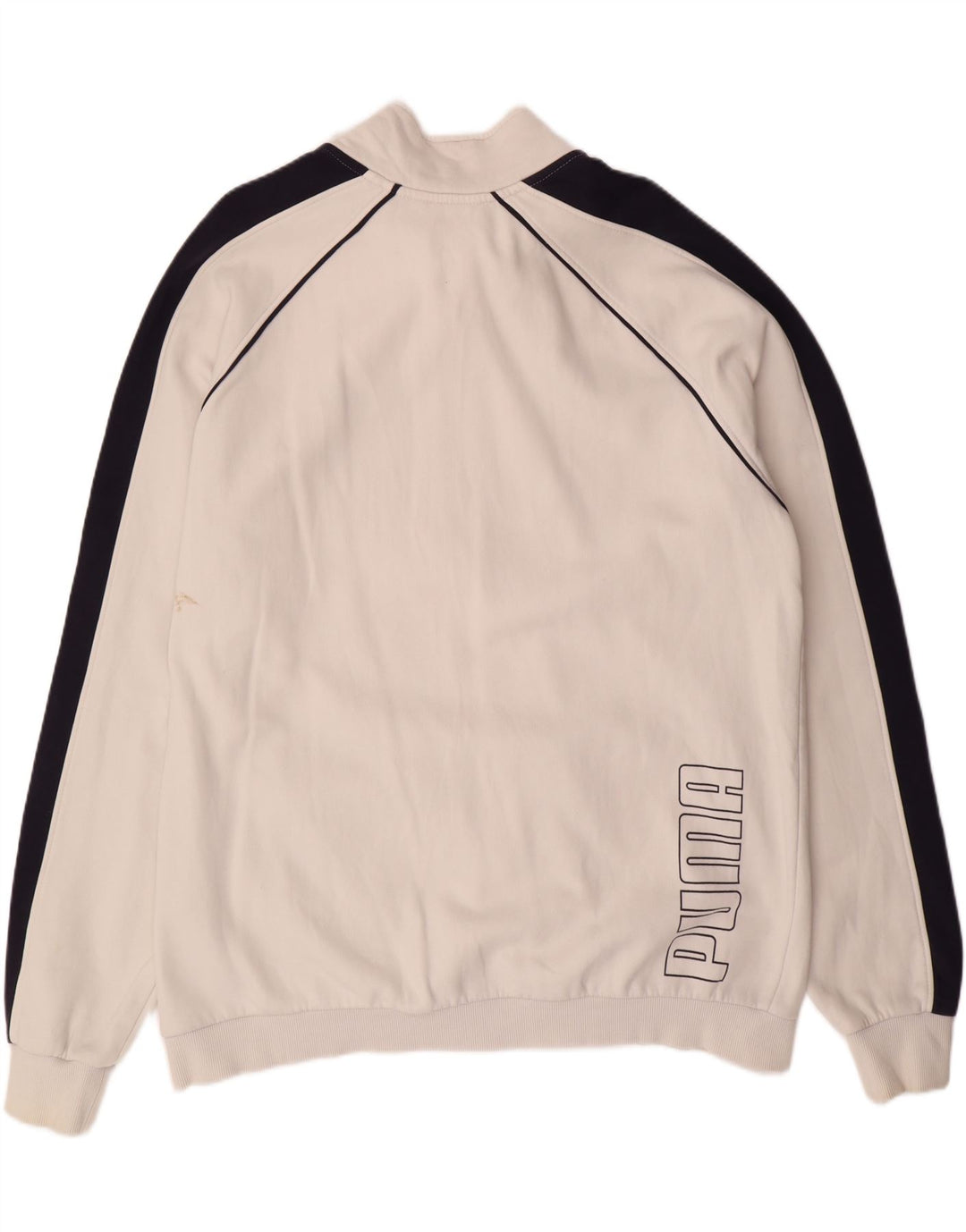 PUMA Mens Graphic Tracksuit Top Jacket XL White Colourblock Polyester