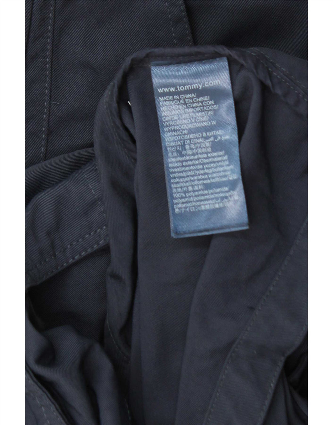 Tommy Hilfiger Ανδρικό μπουφάν βροχής με κουκούλα UK 38 Medium Navy Blue Polyamide