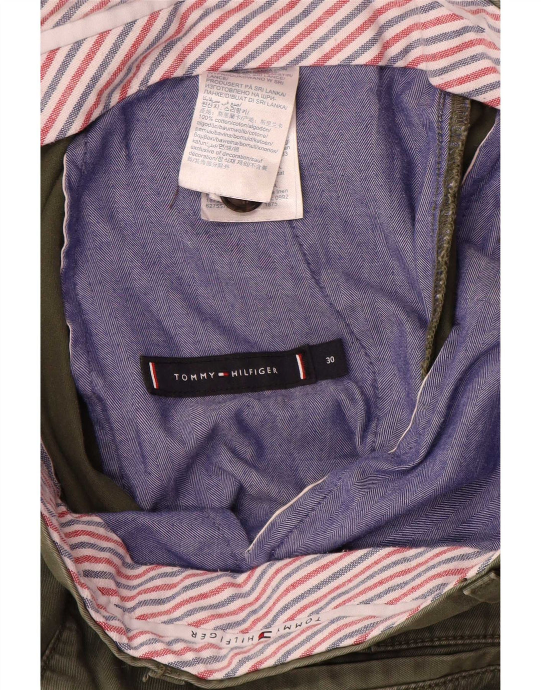 Ανδρικό σορτς Chino Tommy Hilfiger W30 από μεσαίο χακί βαμβακερό