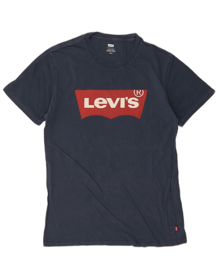 Ανδρικό γραφικό μπλουζάκι Levi's Small Navy Blue από βαμβάκι