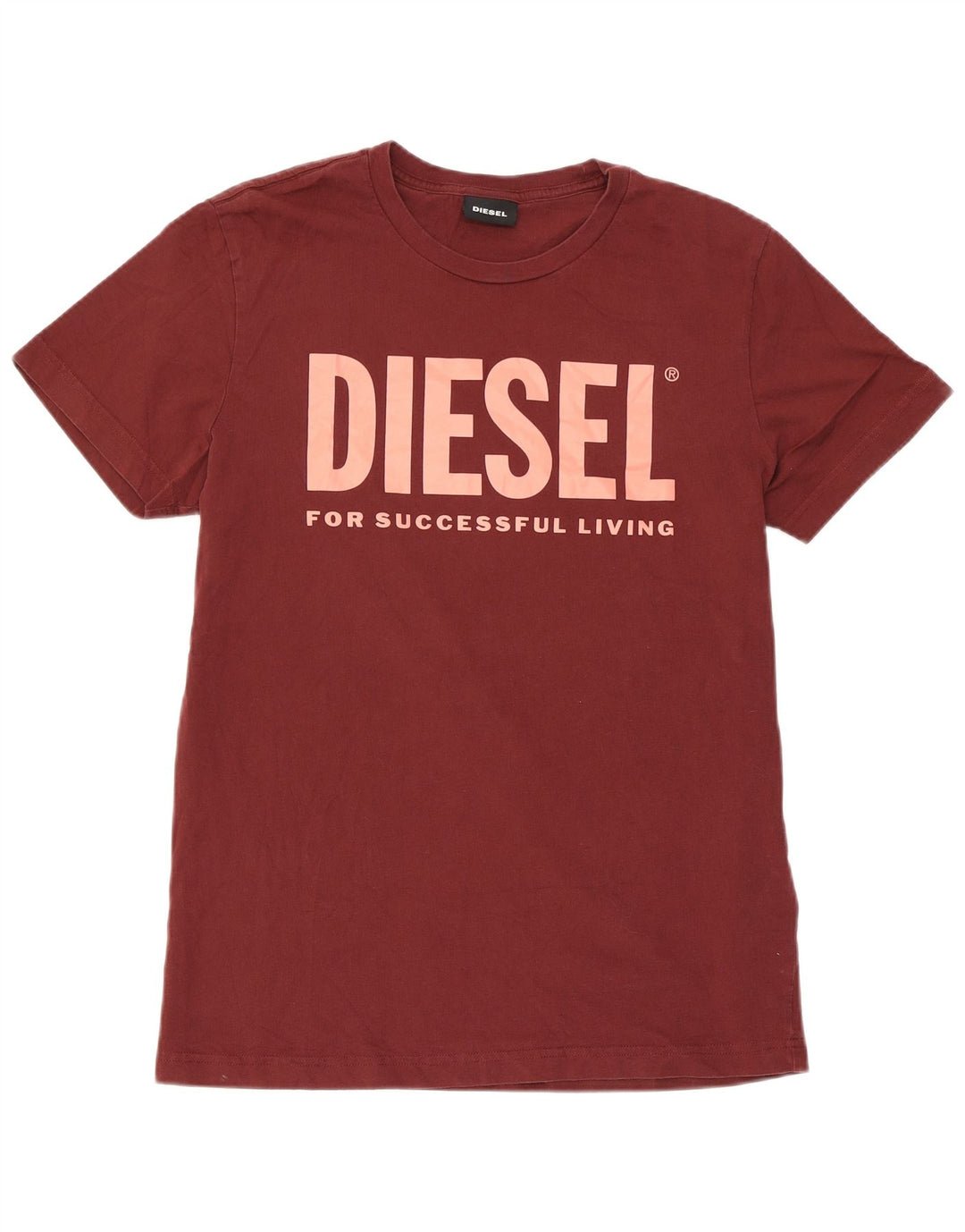 Ανδρικό γραφικό T-Shirt Diesel Top από μεσαίο μπορντό βαμβάκι