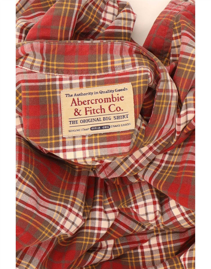 Ανδρικό μεγάλο πουκάμισο Abercrombie & Fitch 2XL κόκκινο καρό