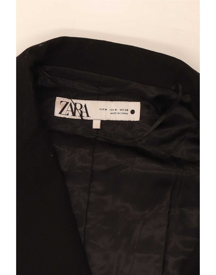 Zara Γυναικείο σακάκι blazer 2 κουμπιών UK 14 Medium Black Viscose
