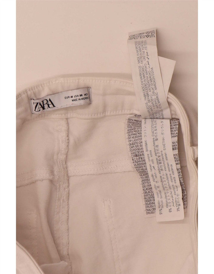 Zara Γυναικείο Slim Jeans EU 40 Medium W30 L28 Λευκό βαμβακερό
