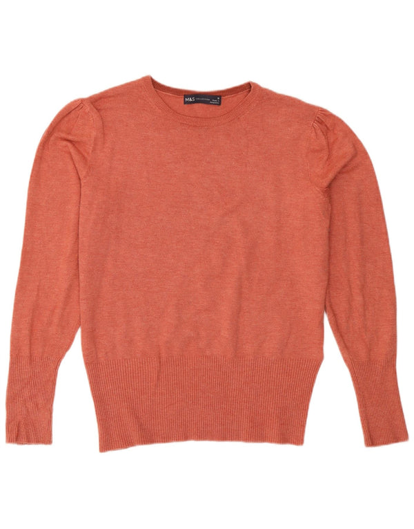 Marks & Spencer Γυναικείο πουλόβερ με λαιμόκοψη UK 10 Small Pink Flecked