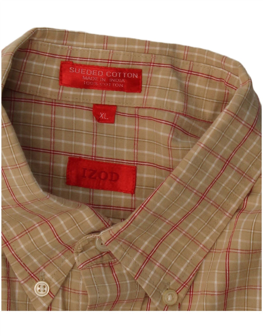 Ανδρικό πουκάμισο Izod XL Beige Check Cotton