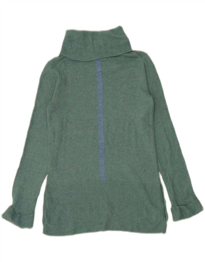 White Stuff Γυναικείο πουλόβερ με ρολό λαιμόκοψη UK 8 Small Green Nylon
