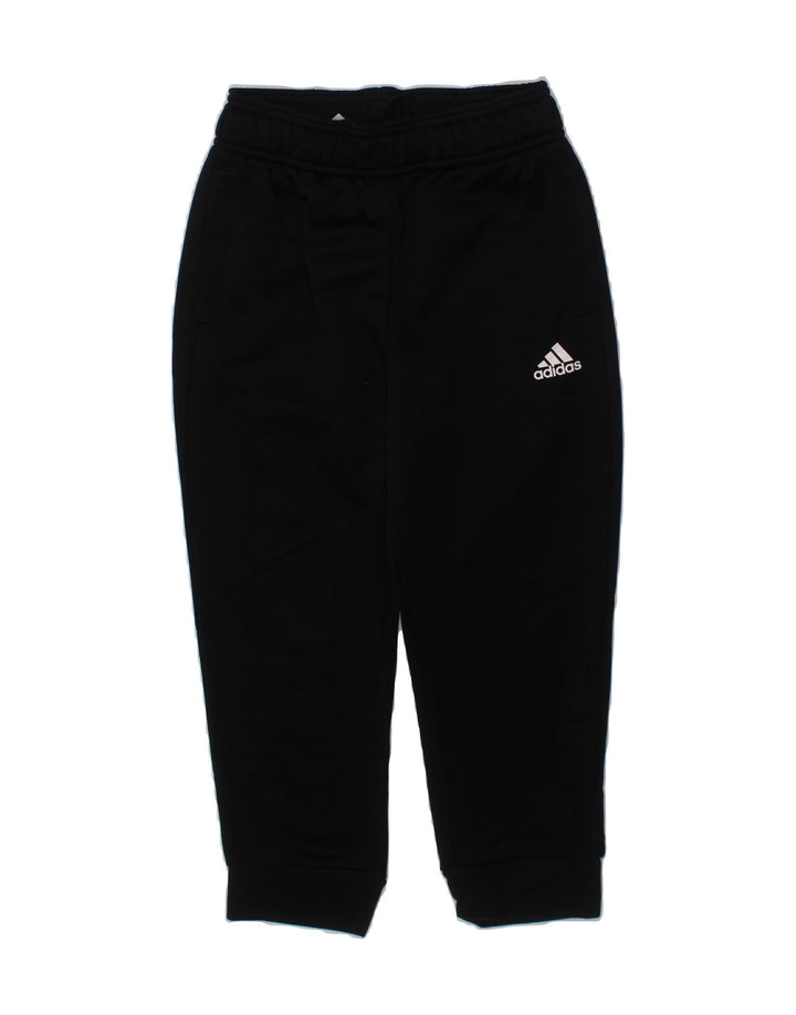 ADIDAS Boys Tracksuit Trousers Joggers 4-5 Years  Black Polyester Vintage Adidas and Second-Hand Adidas from Messina Hembry 