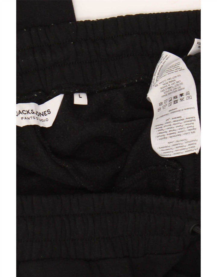 Jack & Jones Ανδρική φόρμα παντελόνι Joggers μεγάλο μαύρο πολυεστέρα