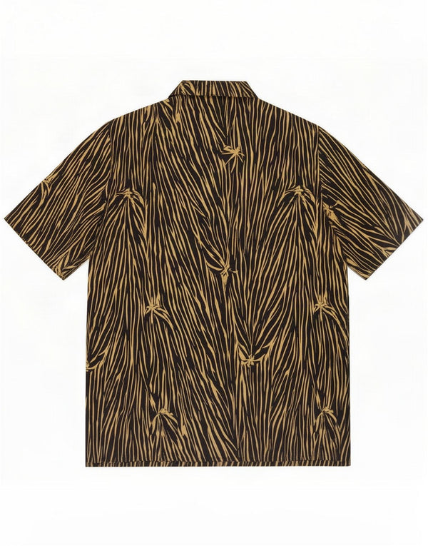 Vintage γυναικείο κοντομάνικο πουκάμισο EU 38 Medium Black Animal Print
