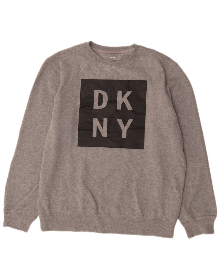 Ανδρικό γραφικό φούτερ Dkny, μεσαίο γκρι βαμβακερό