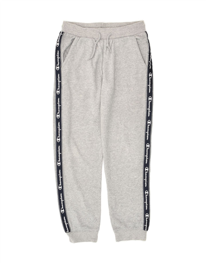 CHAMPION Boys Graphic Tracksuit Trousers Joggers 9-10 Years Medium Grey | Vintage Champion | Thrift | Second-Hand Champion | Used Clothing | Messina Hembry 