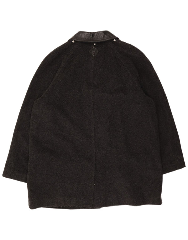 Iceberg Mens Utility Jacket IT 52 XL Γκρι ριγέ παρθένο μαλλί Classic