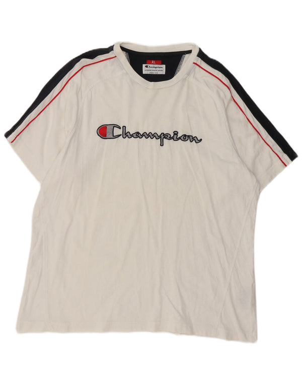 Ανδρικό γραφικό T-Shirt Champion Top XL White Colourblock Βαμβακερό