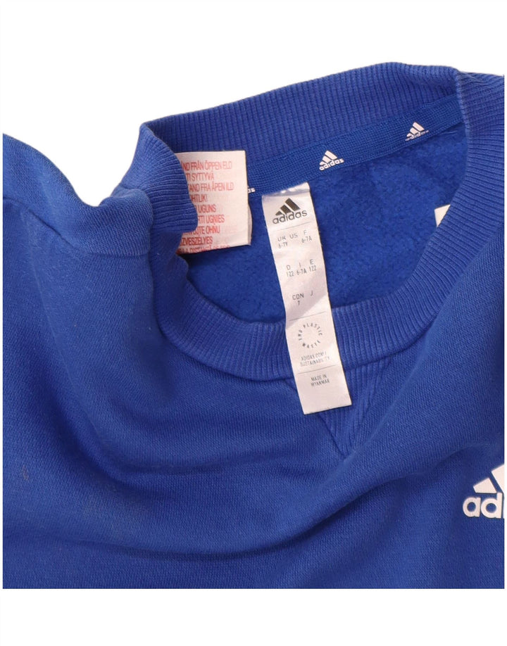 Φούτερ Adidas Boys Jumper 6-7 ετών Μπλε βαμβακερό