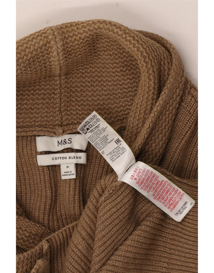 Ανδρικό πουλόβερ ζακέτα Marks & Spencer Μεσαίο καφέ Πολυεστέρας