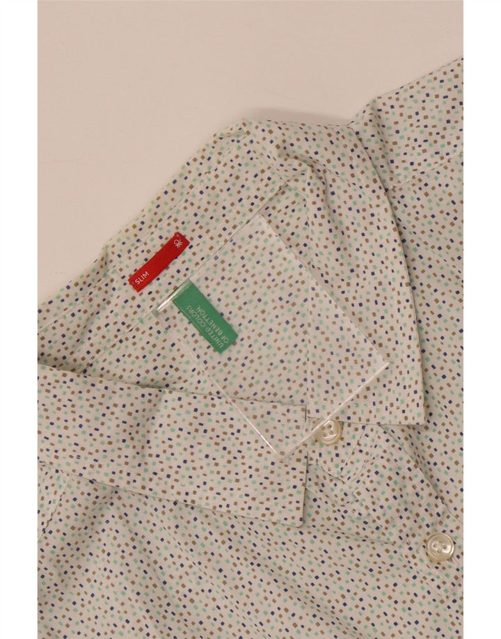 BENETTON Ανδρικό πουκάμισο Slim Fit Μεγάλο Λευκό στίγμα