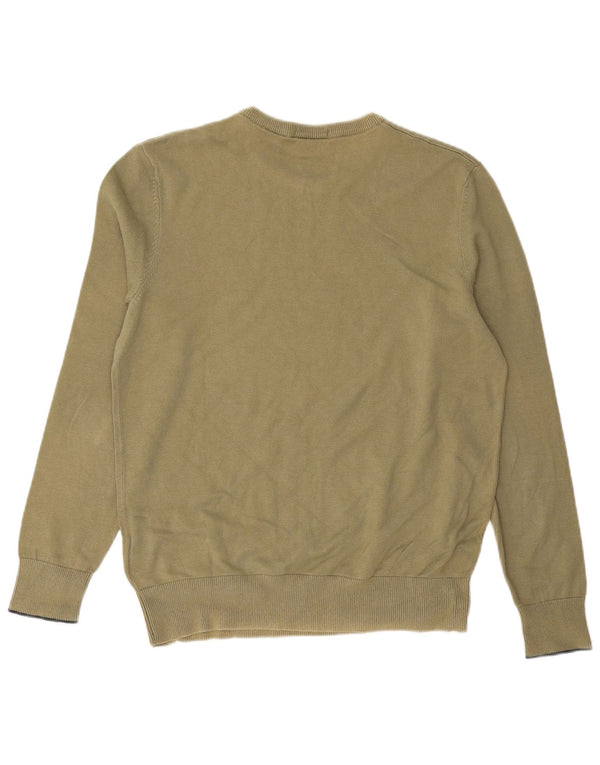Timberland Mens Crew Neck Jumper Sweater Medium Khaki Cotton