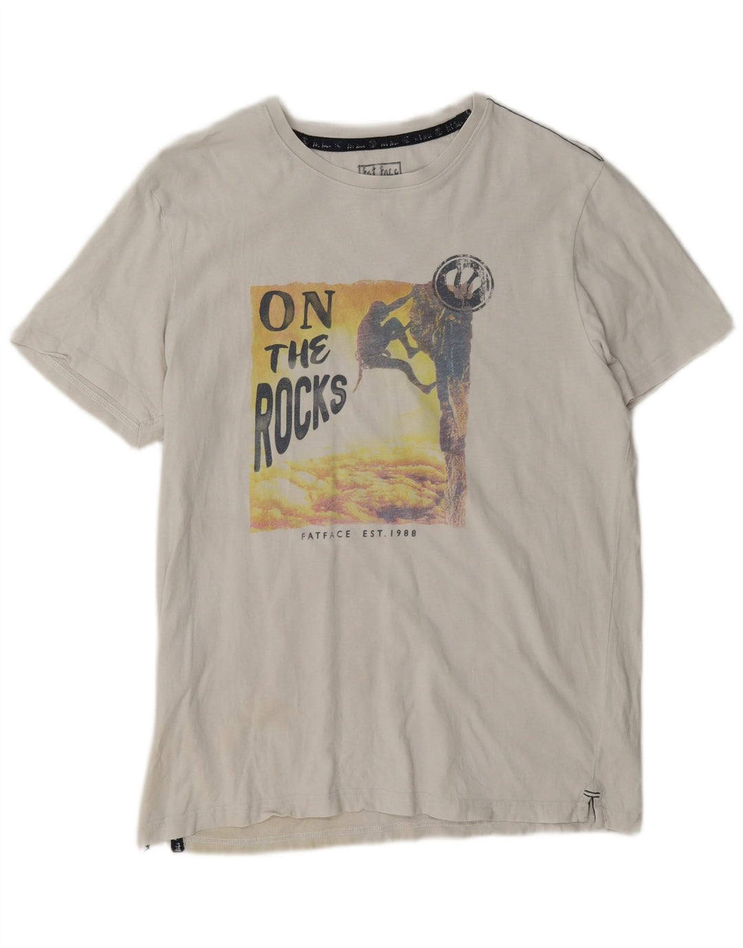 Ανδρικό γραφικό T-Shirt Fat Face Top από μεσαίο λευκό βαμβακερό