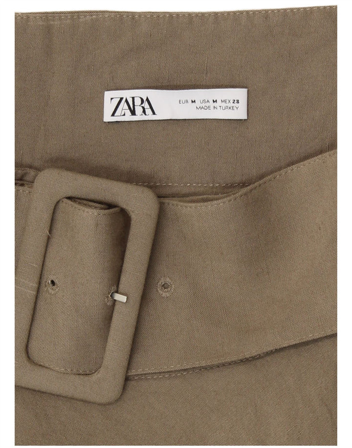 Zara Γυναικεία Flared Φούστα Medium W28 Khaki