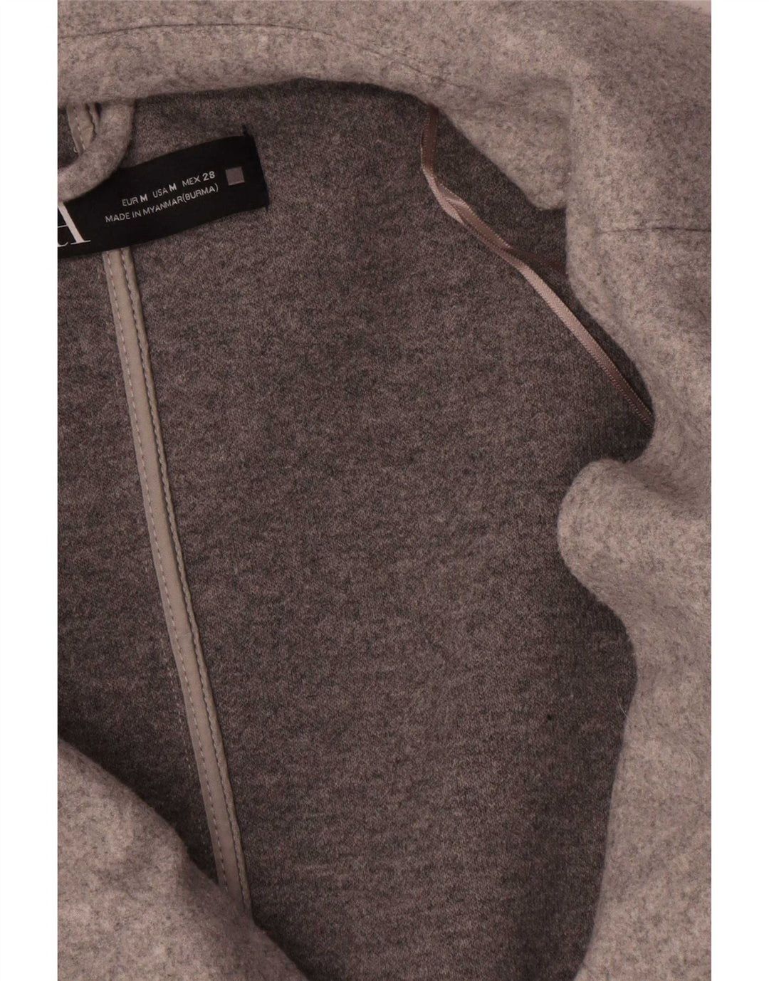 Zara Γυναικείο Σακάκι Μπλέιζερ UK 14 Medium Grey Polyester