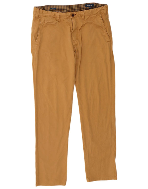 Massimo Dutti Ανδρικό παντελόνι Chino με λεπτή εφαρμογή EU 44 Large W34 L31 Καφέ βαμβακερό