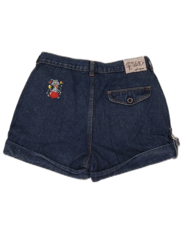 Vintage γυναικείο ψηλόμεσο τζιν σορτς IT 46 Large W28 Navy Blue