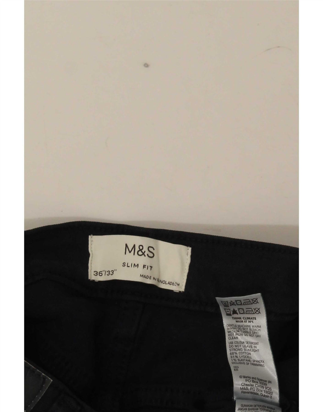 Marks & Spencer Ανδρικό Slim Jeans W36 L33 Navy Blue Cotton