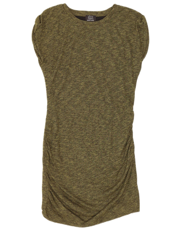 Zara Γυναικείο φόρεμα Trafaluc Bodycon UK 10 Small Green Flecked Polyester