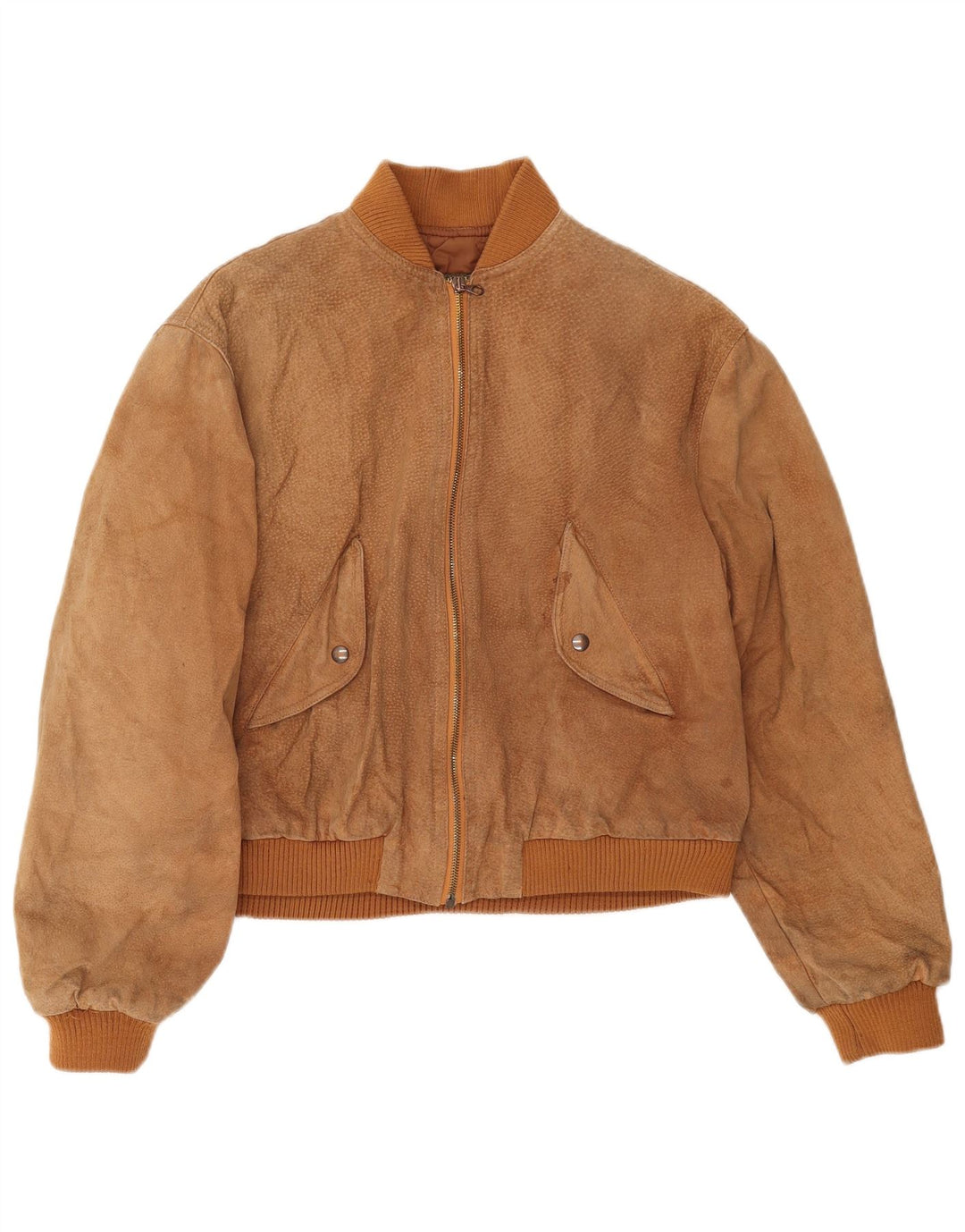 TALLY HO Γυναικείο υπερμεγέθη Crop Suede Bomber Jacket UK 10 Small Brown