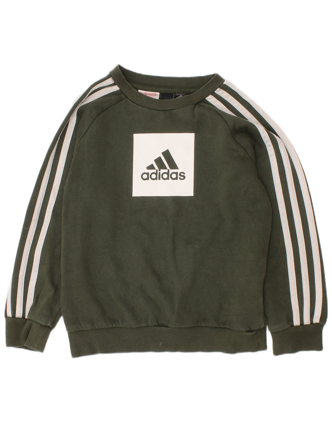ADIDAS Γραφικό Φούτερ για Αγόρια Jumper 6-7 ετών Χακί βαμβακερό
