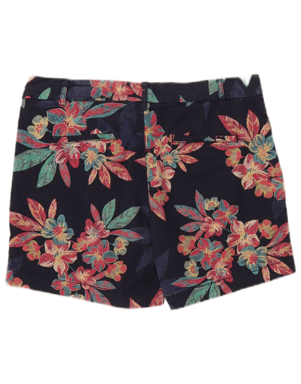 Γυναικείο σορτς Chino με χοντρό πρόσωπο UK 12 Medium W32 Navy Blue Floral βαμβακερό