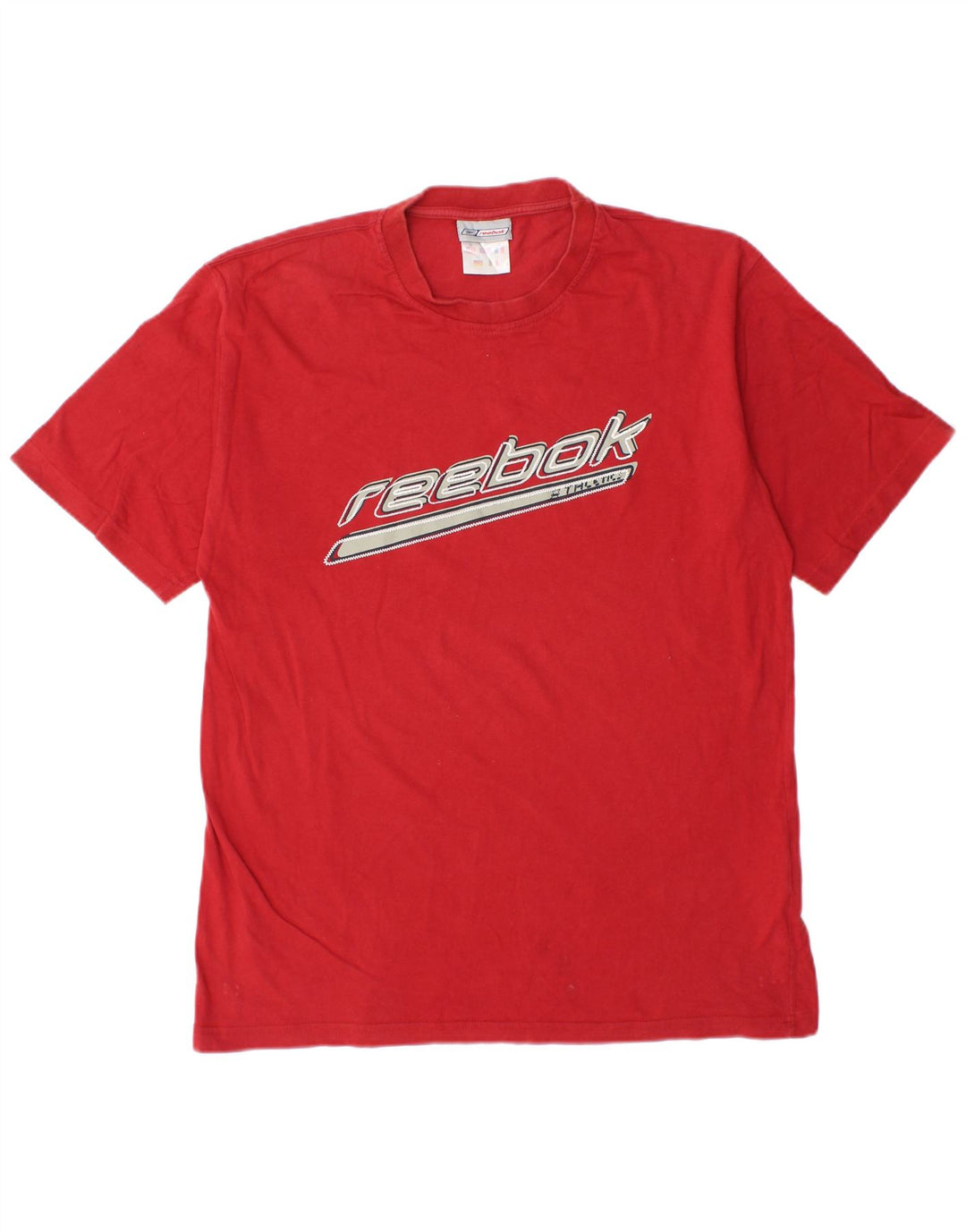 REEBOK Ανδρικό γραφικό T-Shirt Top Μικρό κόκκινο βαμβακερό
