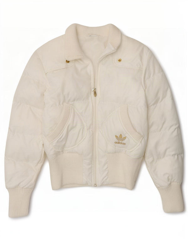 Adidas Γυναικείο Γραφικό Μπουφάν UK 10 Small White Polyester
