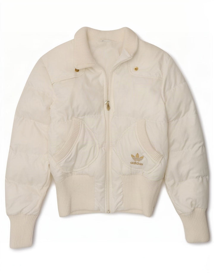Adidas Γυναικείο Γραφικό Μπουφάν UK 10 Small White Polyester